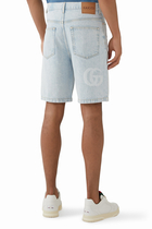 Lasered Denim Shorts
