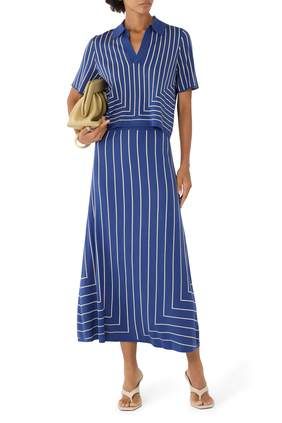 Geometric Jacquard Silk Blend Skirt