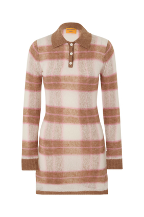 Shadow Plaid Polo Dress