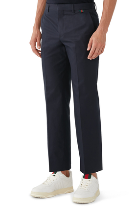 Double Cotton Twill Pants with Web