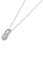 Sleek Pendant, 18K White Gold with Akoya Pearl & Diamonds