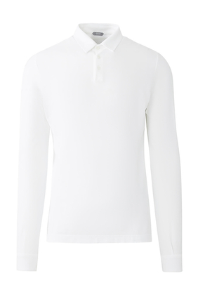 Zanone Slim Fit Long Sleeve Polo Shirt