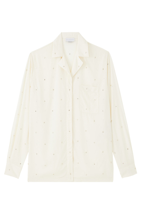 Lead-Free Crystal Oversized Shirt