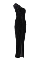  Draped Ruffle Gown 