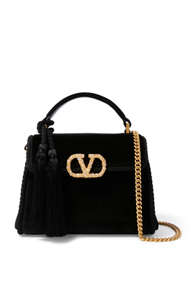 VSling Mini Velvet Top-Handle Bag