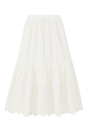 Kids Scalloped Maxi Skirt