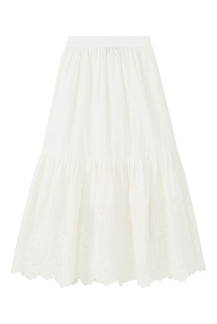 Kids Scalloped Maxi Skirt