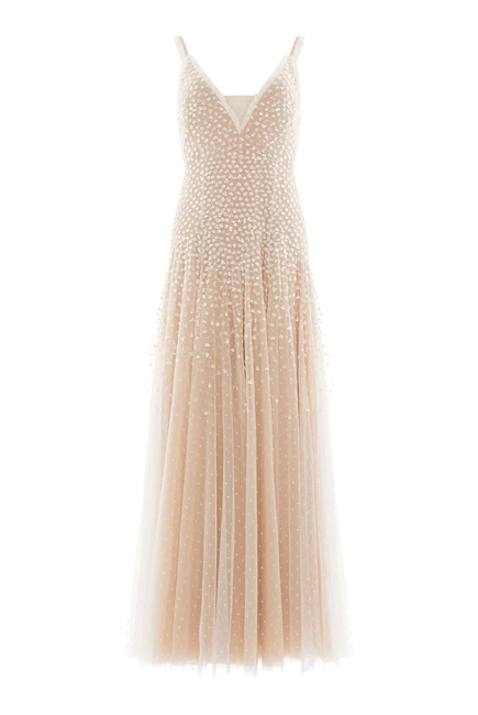 Sequin Cascade Cami Plunge Gown
