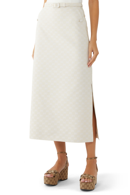 GG Cotton Gabardine Skirt