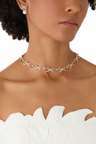 Bow Pearl Jacket Earrings