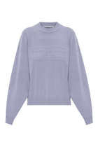 Embossed Logo Ribbed Pullover