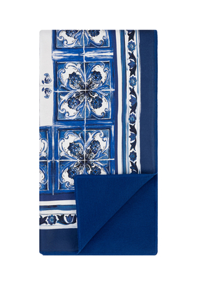 Blu Mediterraneo Silk Wool Blanket