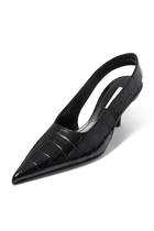Classic Croc-Embossed Slingback Pumps