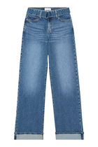 Mia Cuffed Mid-Rise Wide Jeans