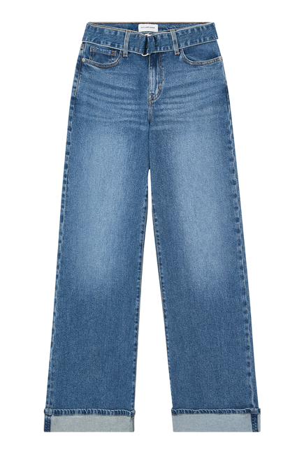 Mia Cuffed Mid-Rise Wide Jeans