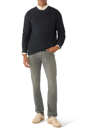 Geo-Jacquard Wool-Blend Crewneck Sweater