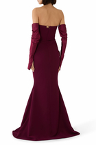 Raven Crepe Long Dress