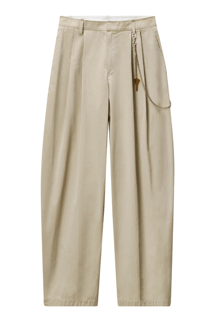 Cotton-Blend Balloon-Leg Pants