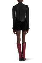 Embroidered Cotton Velvet Shorts
