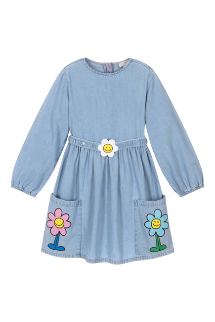 Kids  Floral Long-Sleeve Dress