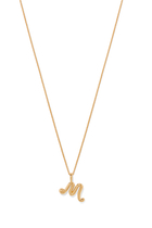 Curly Molten Mini Initial Necklace - M, 18k Recycled Gold Vermeil on Recycled Sterling Silver