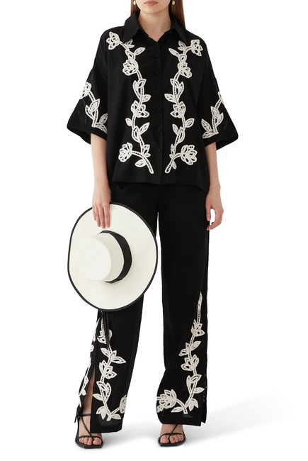 Daha Floral-Embroidered Pants