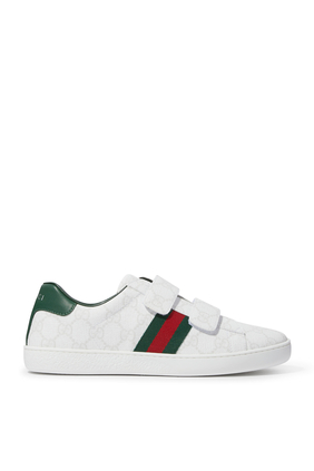 Kids Web-Detail Leather Sneakers
