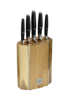 6‑Piece Oval Wooden Knife Block Set
