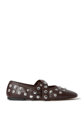 Ryder Popper-Studded Ballet Flats