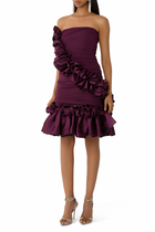 Strapless Mini Dress with Ruffles 