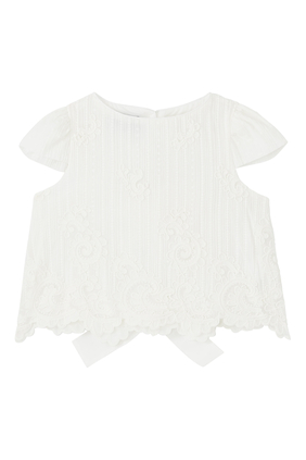 Kids Scalloped Embroidered Top