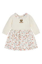 Kids Shaved Knit & Velvet Dress