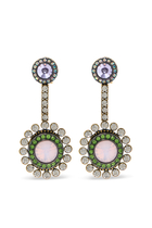 Large Octavia Earrings, Brass & Crystals