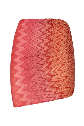 Mare Chevron Lycra Lurex Mini Skirt