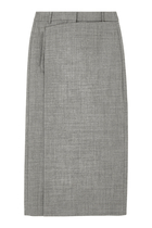 Techy Bonded Wool Wrap Maxi Skirt