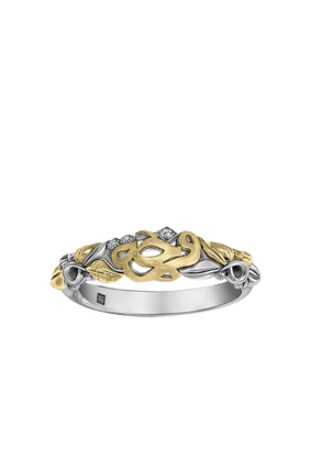 Wonders of Nature Happiness Band, 18k Yellow Gold, Sterling Silver & Diamonds