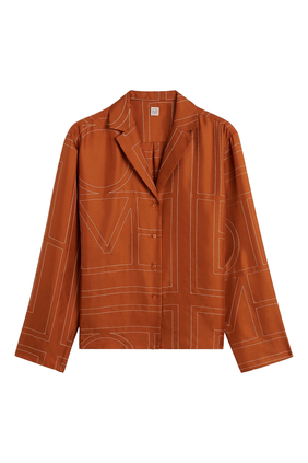 Monogram Silk PJ Top