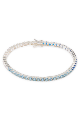 Viola Tennis Bracelet, Sterling Silver & Cubic Zirconia Crystals 