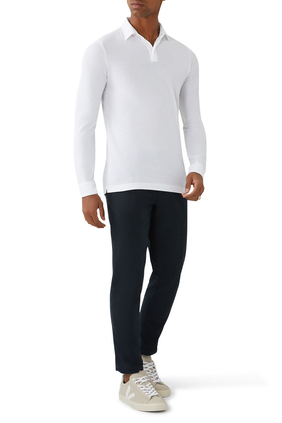 Zanone Slim Fit Long Sleeve Polo Shirt