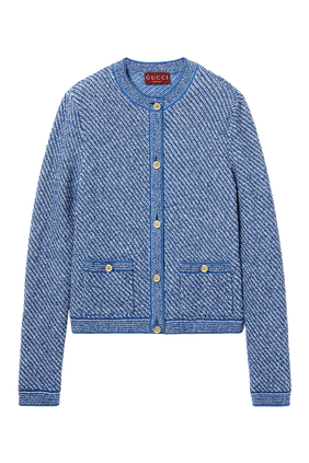 Fine Cotton Crewneck Cardigan
