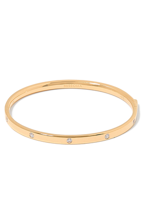 Interstellar Hinged Bangle, 18k Recycled Gold Vermeil on Recycled Sterling Silver & Cubic Zirconia