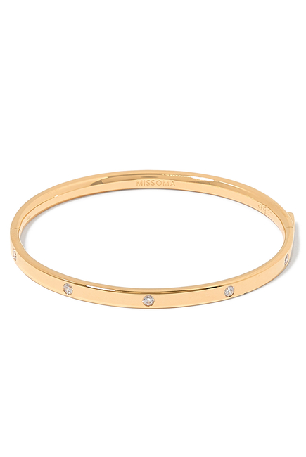 Interstellar Hinged Bangle, 18k Recycled Gold Vermeil on Recycled Sterling Silver & Cubic Zirconia