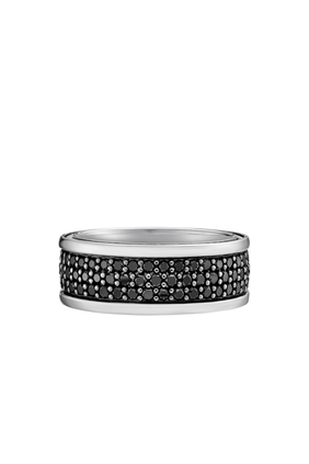 Streamline® Three Row Band Ring, Sterling Silver & Diamonds