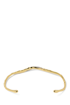 Solanales Crystal Skinny Collar, 14k Gold Plated Brass with Rhodium Tone Plated Brass & Crystal