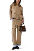 Cropped Flounce Barn Jacket 