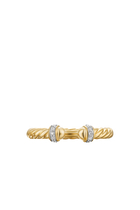 Cable Band Open Ring, 18k Yellow Gold & Diamonds