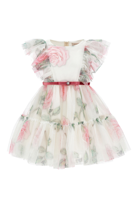 Kids  Floral Tulle Dress