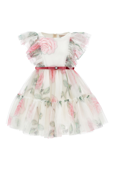 Kids  Floral Tulle Dress