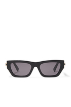 B.zero1 Black Rectangular Sunglasses