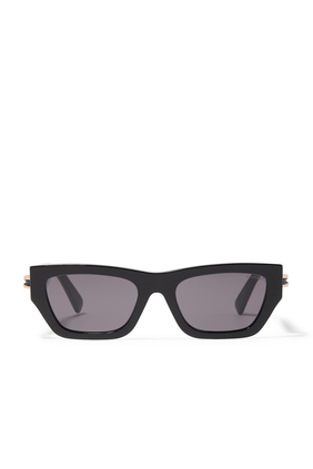 B.zero1 Black Rectangular Sunglasses